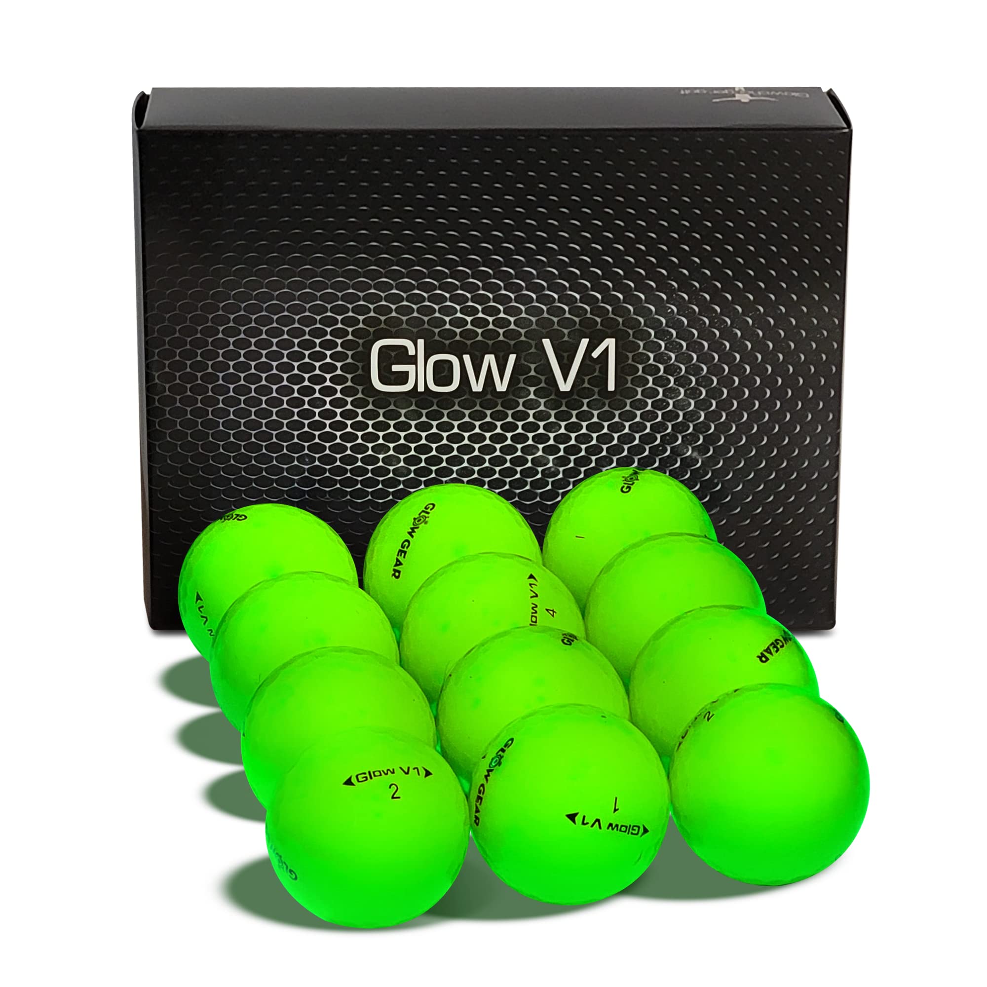 LOV × GRINDLODGE Glow in the dark GlowGear Golf - GlowV1 Night Golf Balls, for Men and Women, Glow